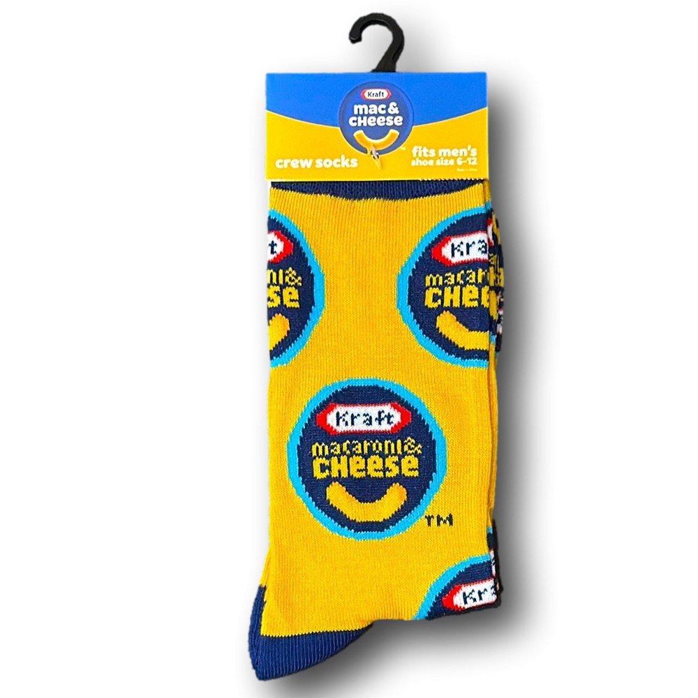 3/$20 Kraft Macaroni & Cheese Funny Novelty Crew Socks - NWT
